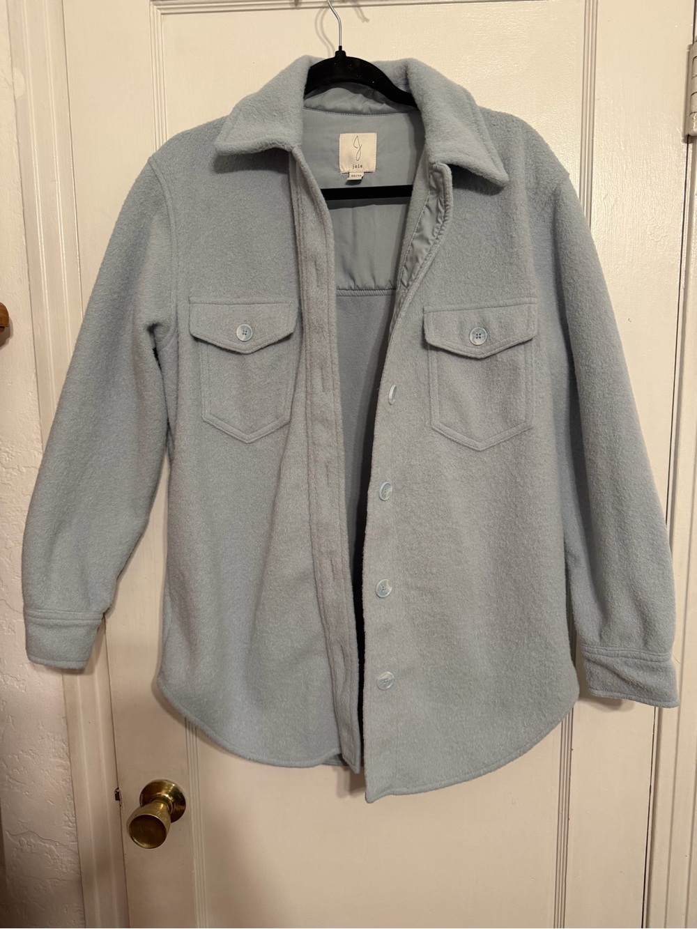 Joie Pale Blue Fleece Shirt Jacket